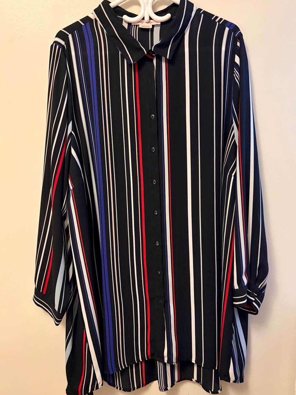 Penningtons Striped Button Down Oversized Tunic